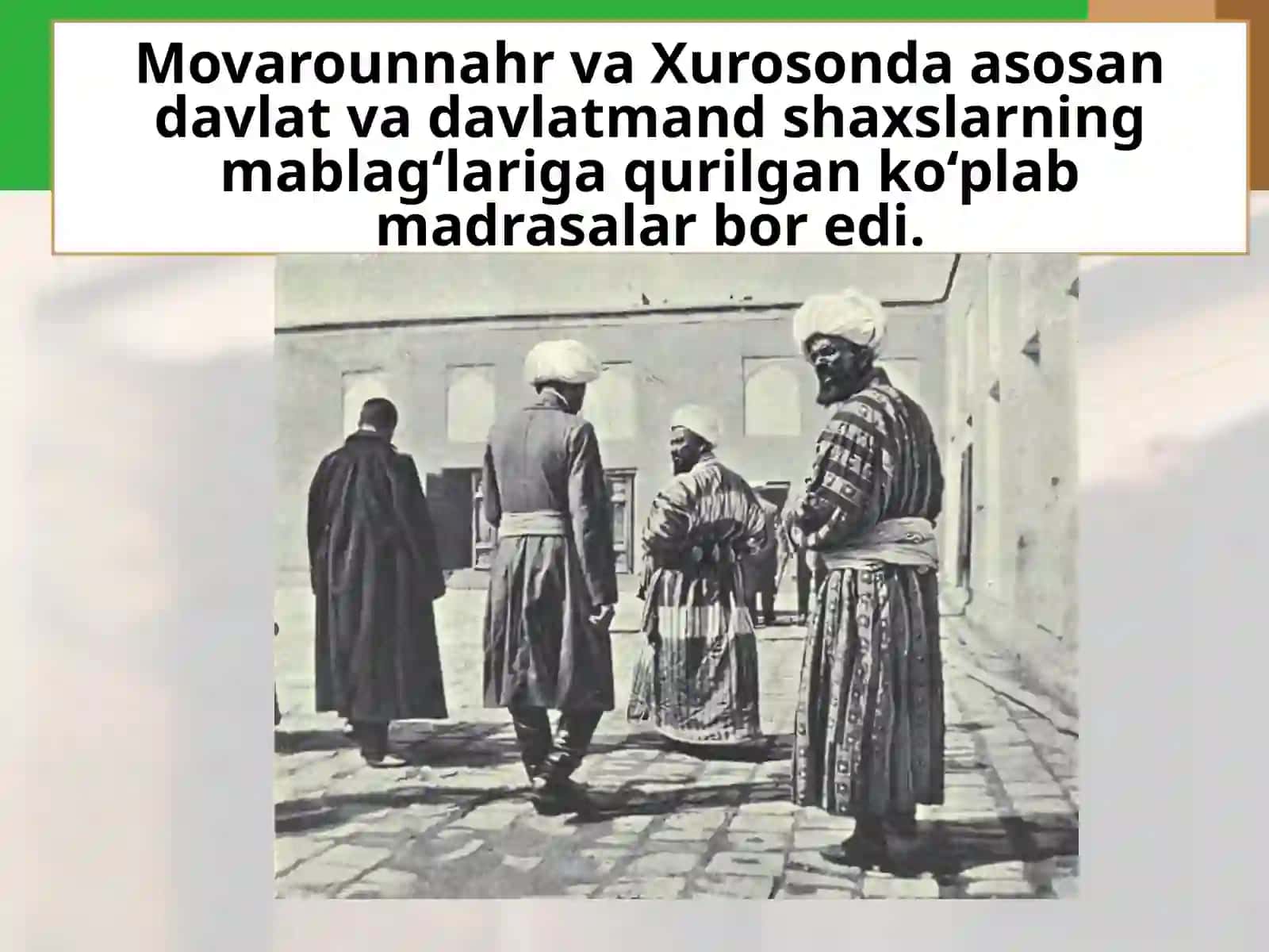 7-sinf O'zbekiston tarixi fanidan O'rta Osiyo talim tizimi dars ishlanma 3