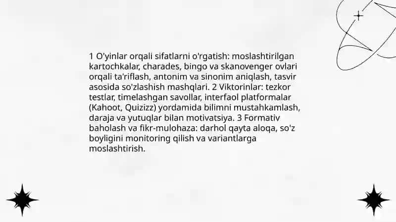 Sifat soʻz turkumini oʻrganishda interfaol usullarni qoʻllash 3