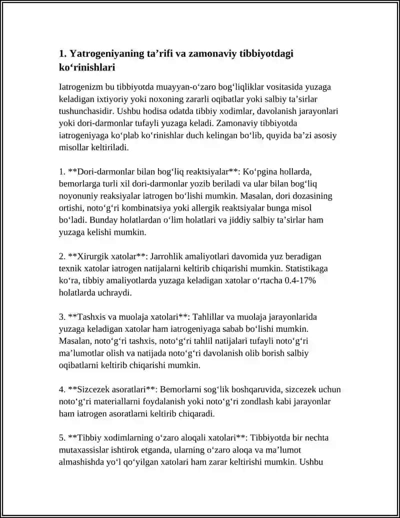 HOZIRGI ZAMON TIBBIYOTIDA YATROGENIYA MUAMMOLARI 3
