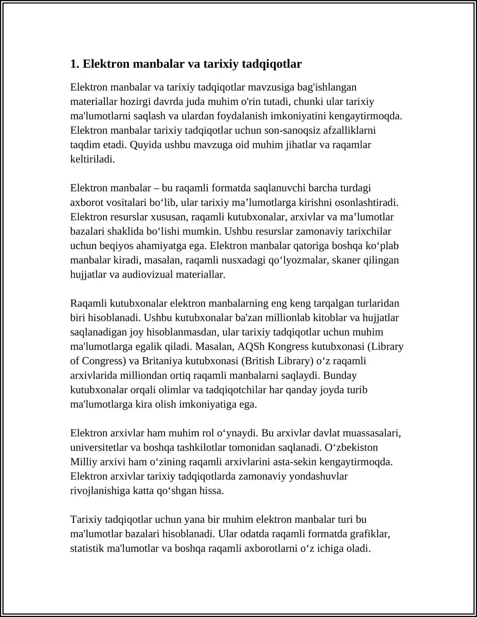 TARIXIY TADQIQOTLARDA ELEKTRON MATNNING OʻRNI 3