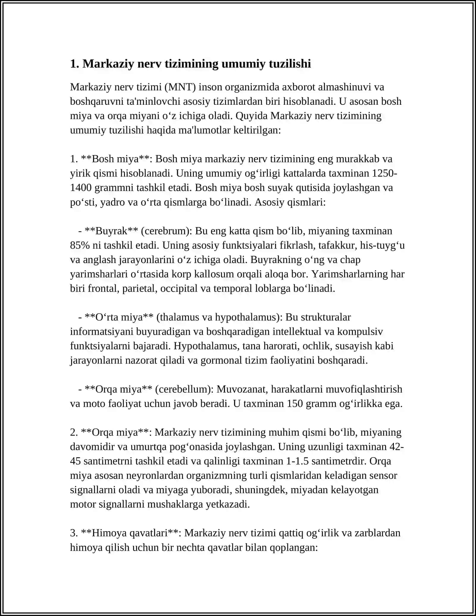 MARKAZIY NERV TIZIMINING FUNKTSIONAL ANATOMIYASI 3