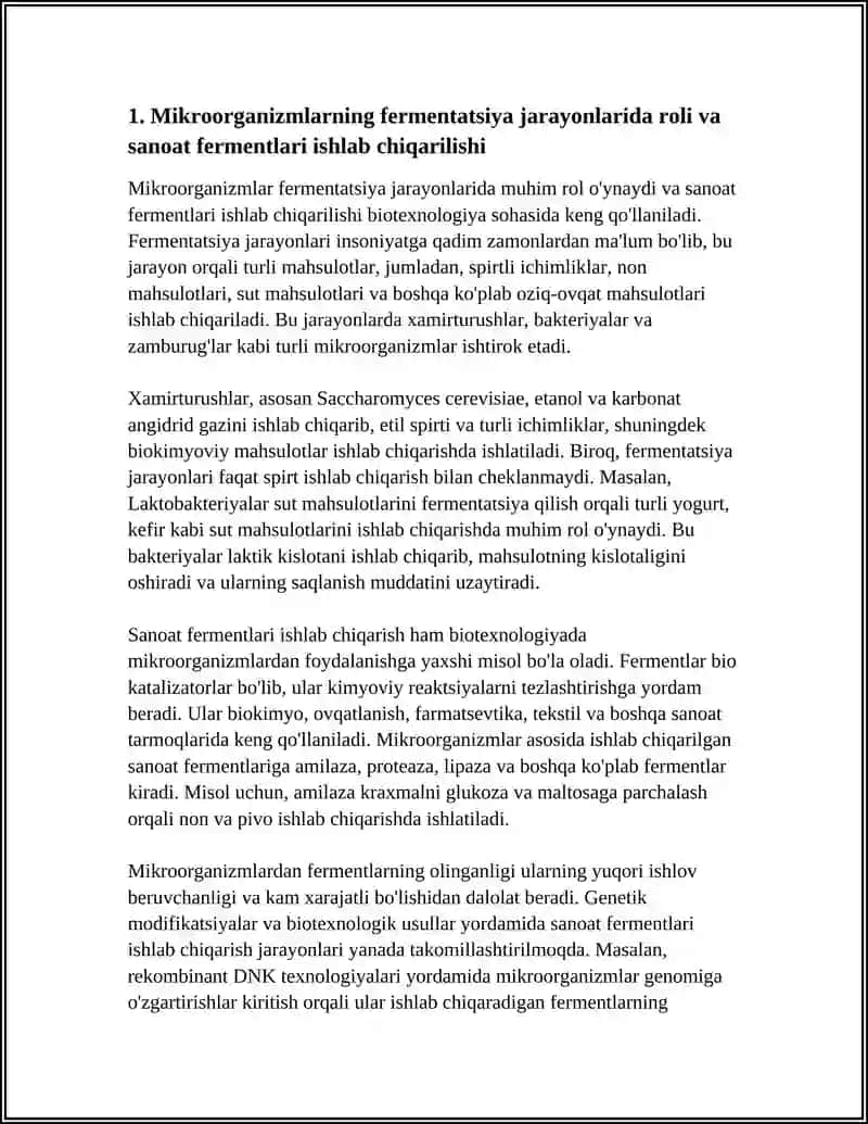 BIOTEXNOLOGIYADA MIKROORGANIZMLARDAN FOYDALANISH 3