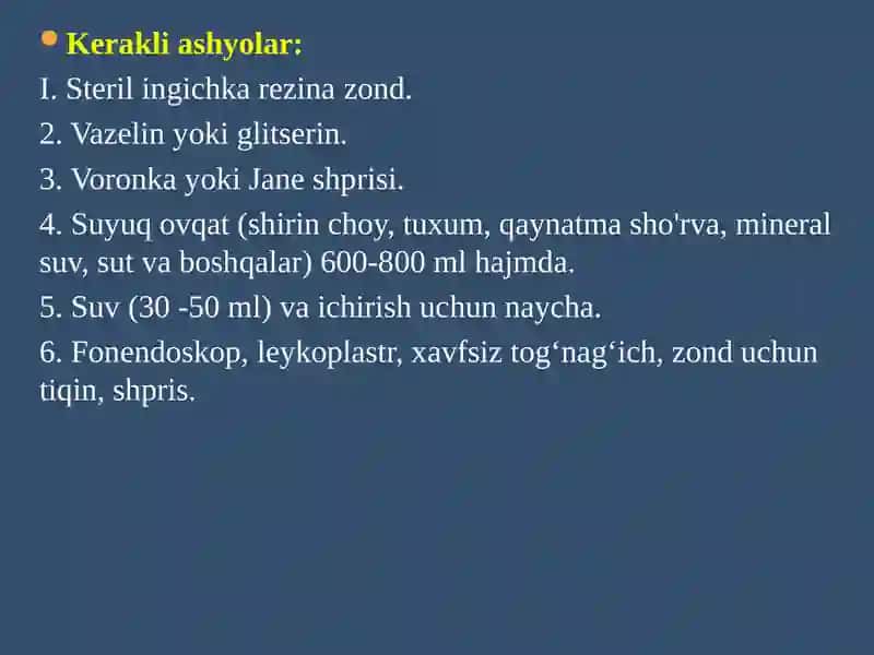 Sun’iy ovqatlantirishda bemorlarga hamshiralik parvarishi 3