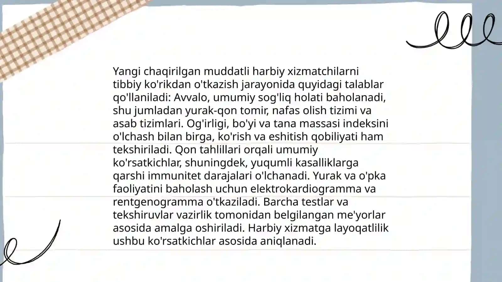 Harbiy xizmatchilar tibbiy nazorati 3
