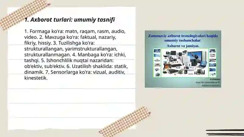 Axborot turlari va uning ishonchligi 3