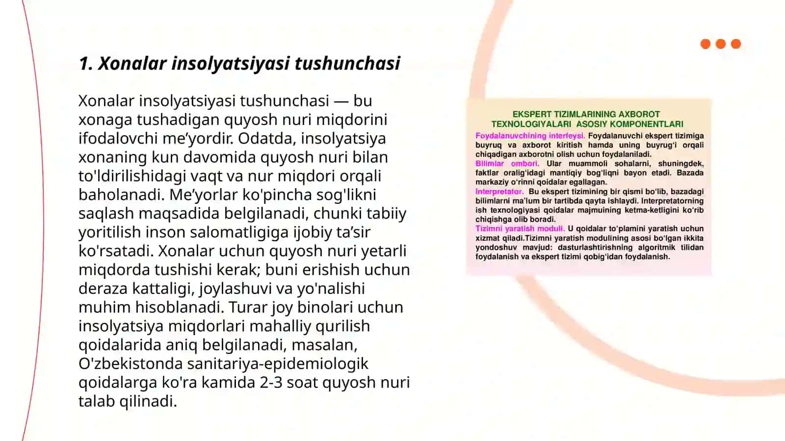 Xonalarning insolyatsiyasi haqida tushuncha uning ahamiyati 3