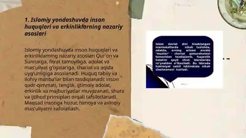 Islomda inson huquq va erkinliklarini ta’minlanishining o’ziga xos jihatlari 3