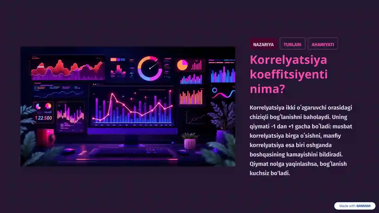 Korrelyatsiya koeffitsiyentini amalda qoʻllanishi va Katta sonlar qonuni teoremalari 3