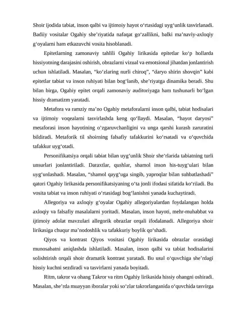OGAHIY LIRIKASIDA BADIIY TASVIR VOSITALARI TAHLILI 3