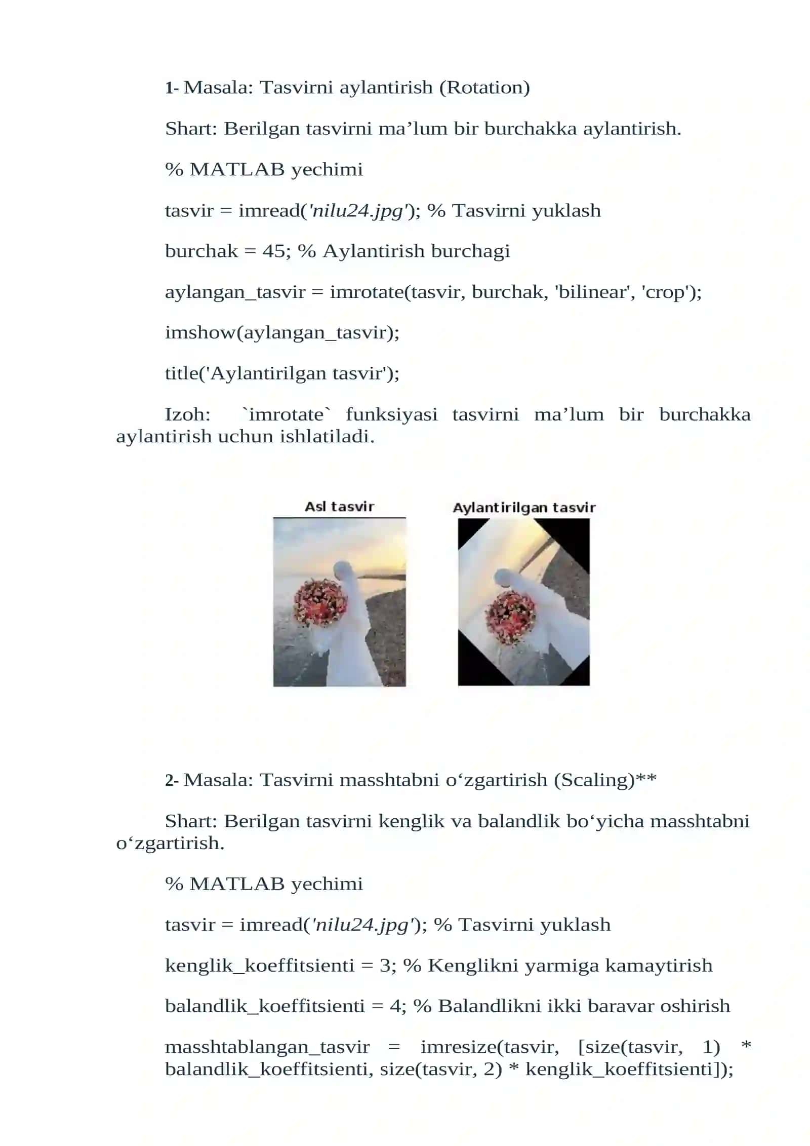 TASVIRLARDA GEOMETRIK O‘ZGARTIRISHLAR: AYLANTIRISH, MASSHTABLASH VA O‘GIRISH AMALLARINI BAJARISH 3