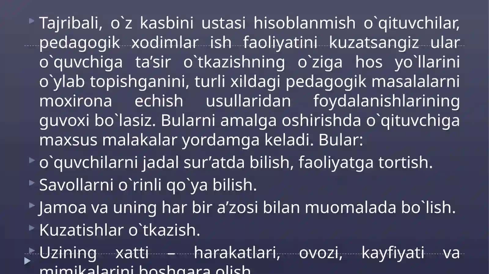 O‘qituvchining pedagogik texnikasini shakllantirish yo‘llari. 3
