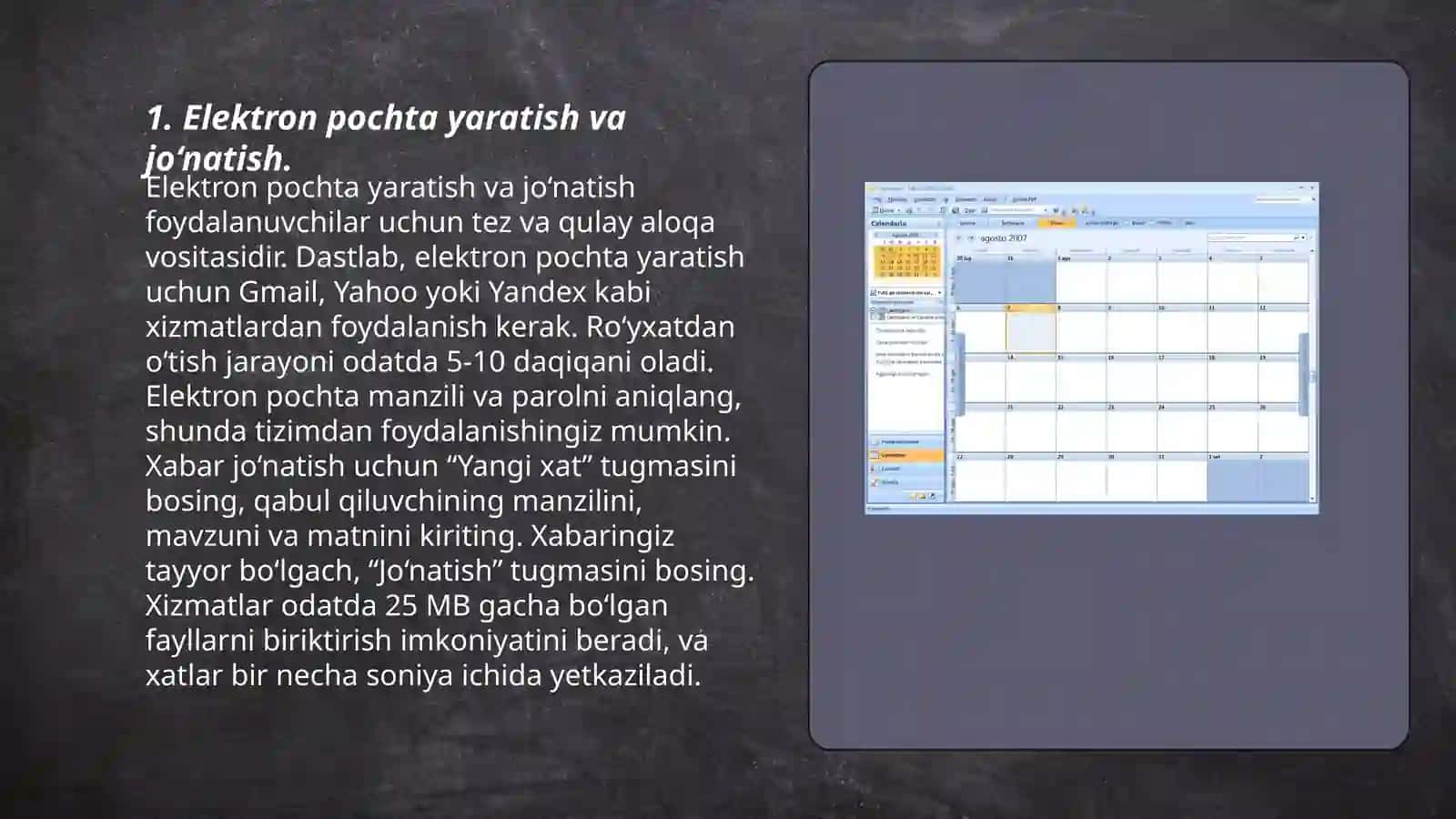 Elektron pochta yaratish va jo‘natish 3