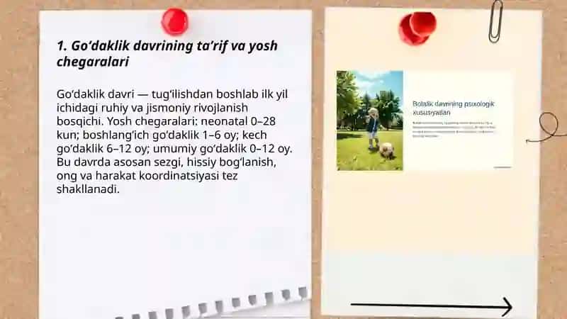 Goʻdaklik davrining psixalogik xususiyatlari 3