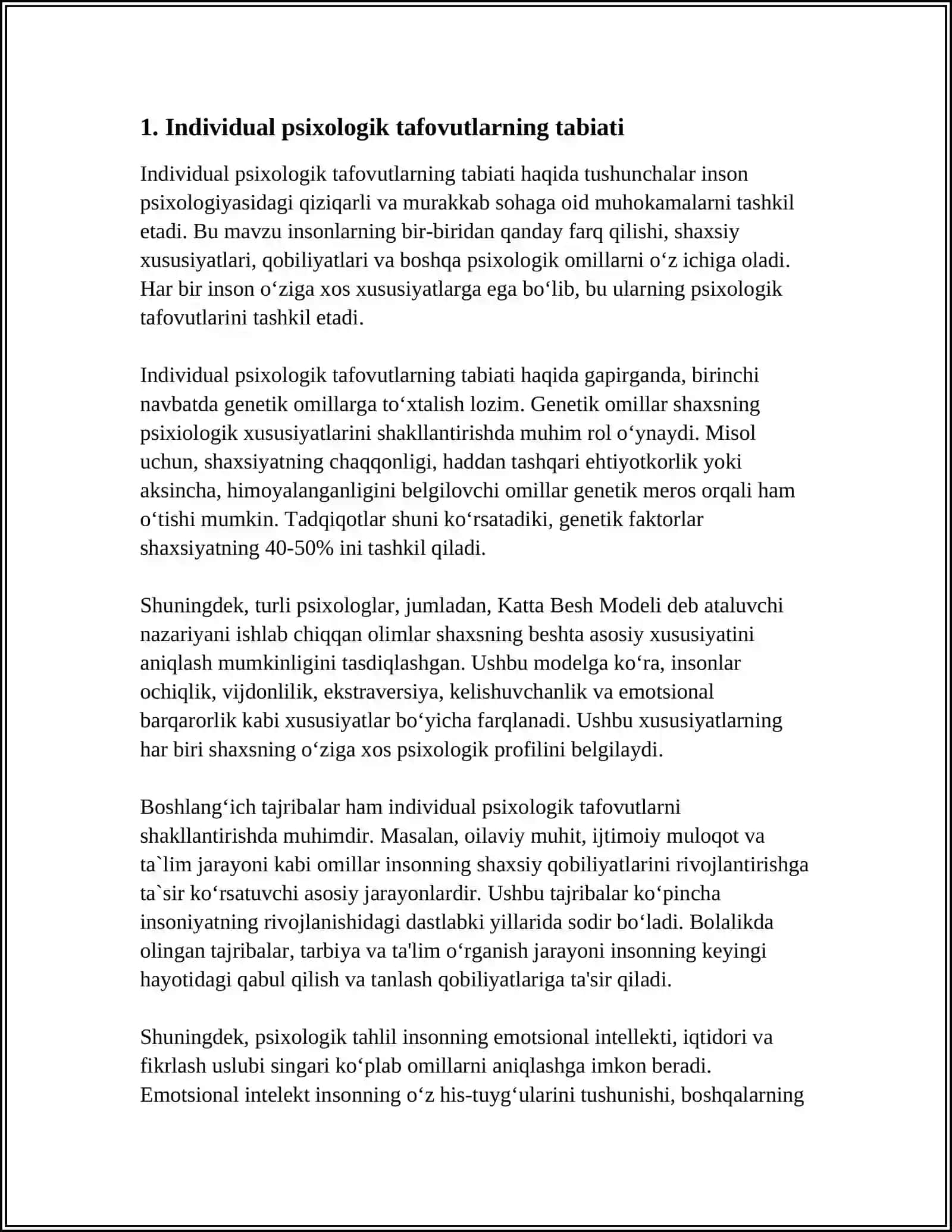 İNDIVIDUAL PSIKOLOGIK TAFOVUTLARNING UMUMIY VA MAXSUS NAZARIYASI 3