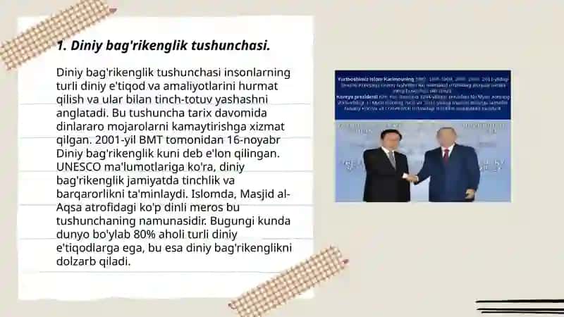 Diniy bag'rikenglik sohasida Islom Karimovning siyosati 3