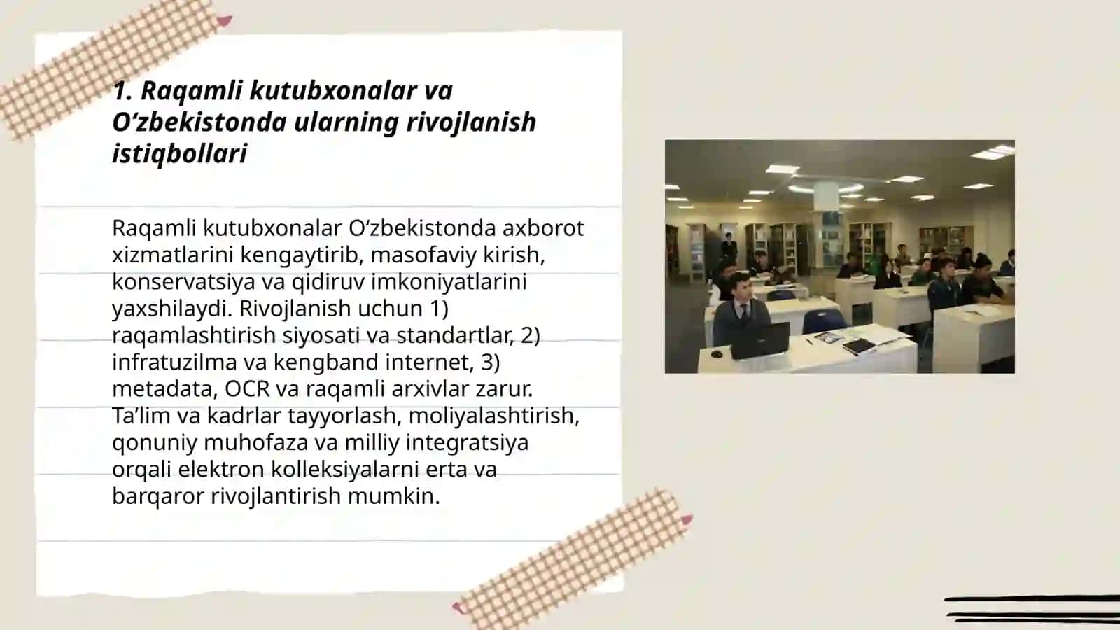 Raqamli kutubxonalar va Oʻzbekistonda ularning rivojlanish istiqbollari 3