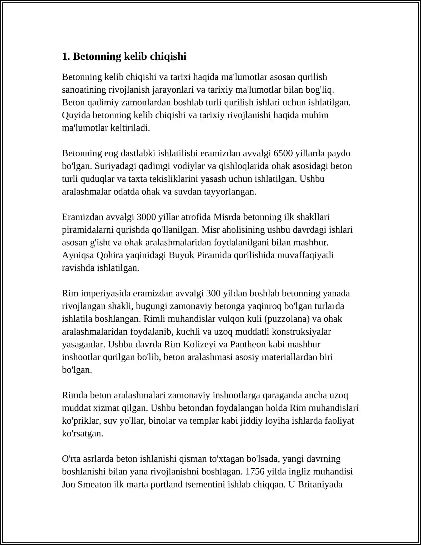 BETON TEMIRBETON VA METALL KONSTRUKSIYALARINING TARIXI 3