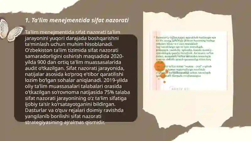 Talim menejmentining sifati.Ta’lim xizmatlari va xalqaro sertifikatlashtirish tizimi 3