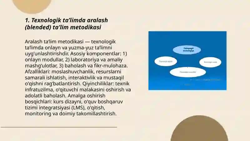 Texnologik taʼlimda aralash (blended) taʼlim metodikasi 3