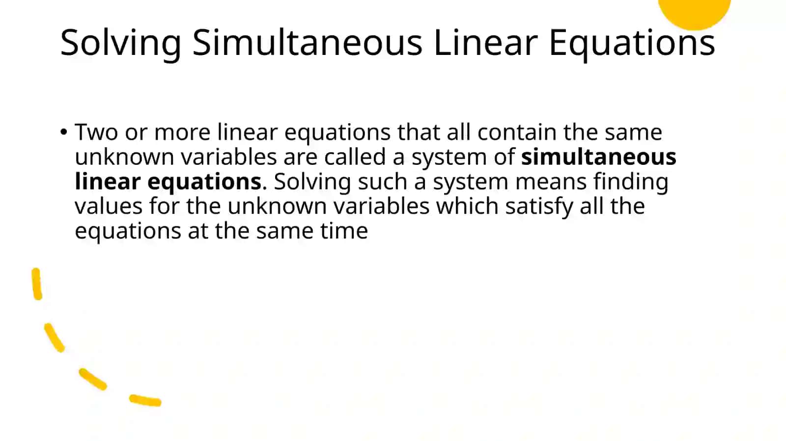 Algebraic solution of simultaneous linear equations 3