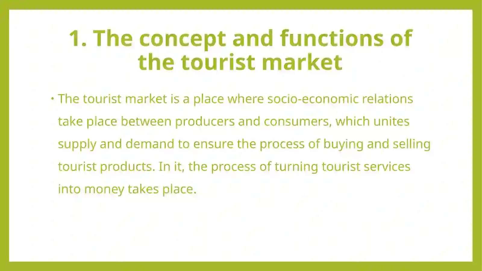 Topic 3. Features of development of tourism services market 3