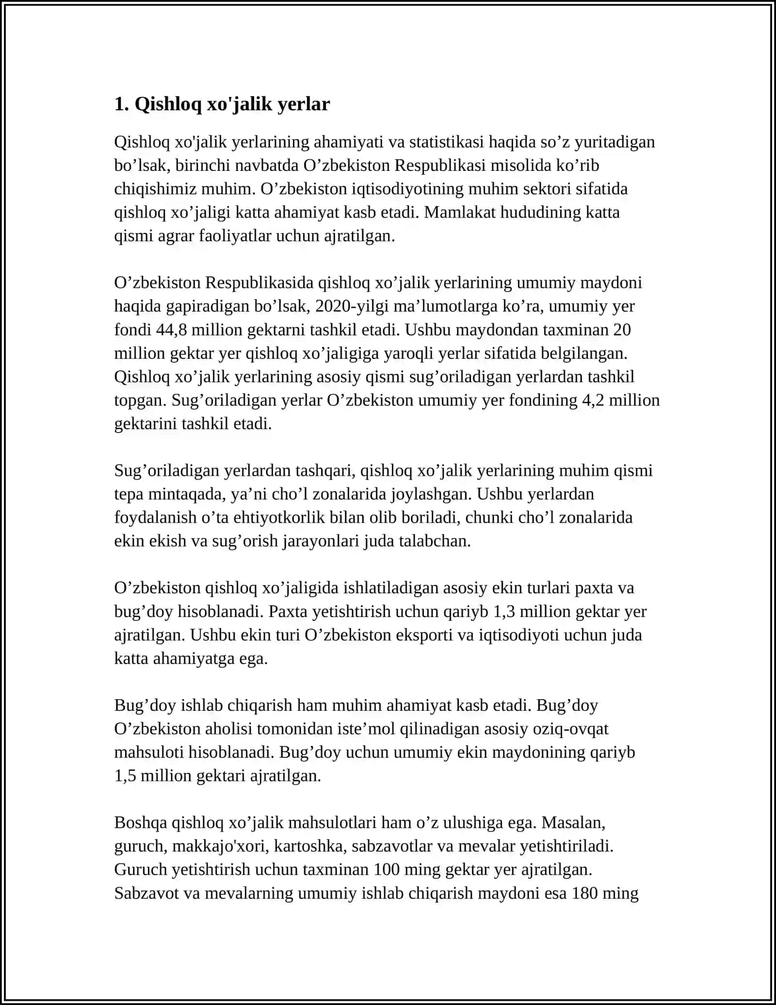 O'ZBEKISTONDAGI MAVJUD YER TOIFALARI 3