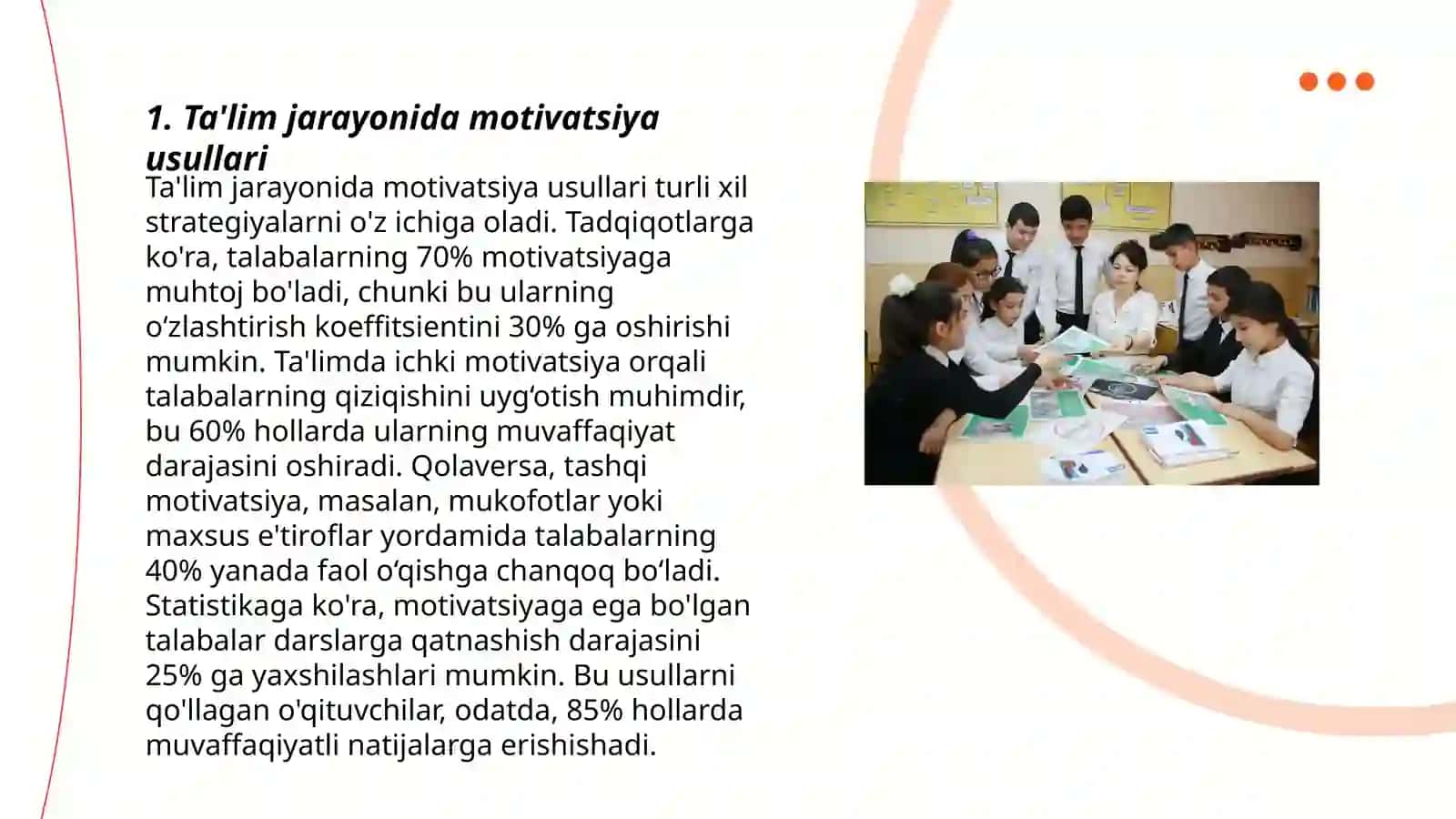 Ta'lim jarayonida motivatsiya usullari 3