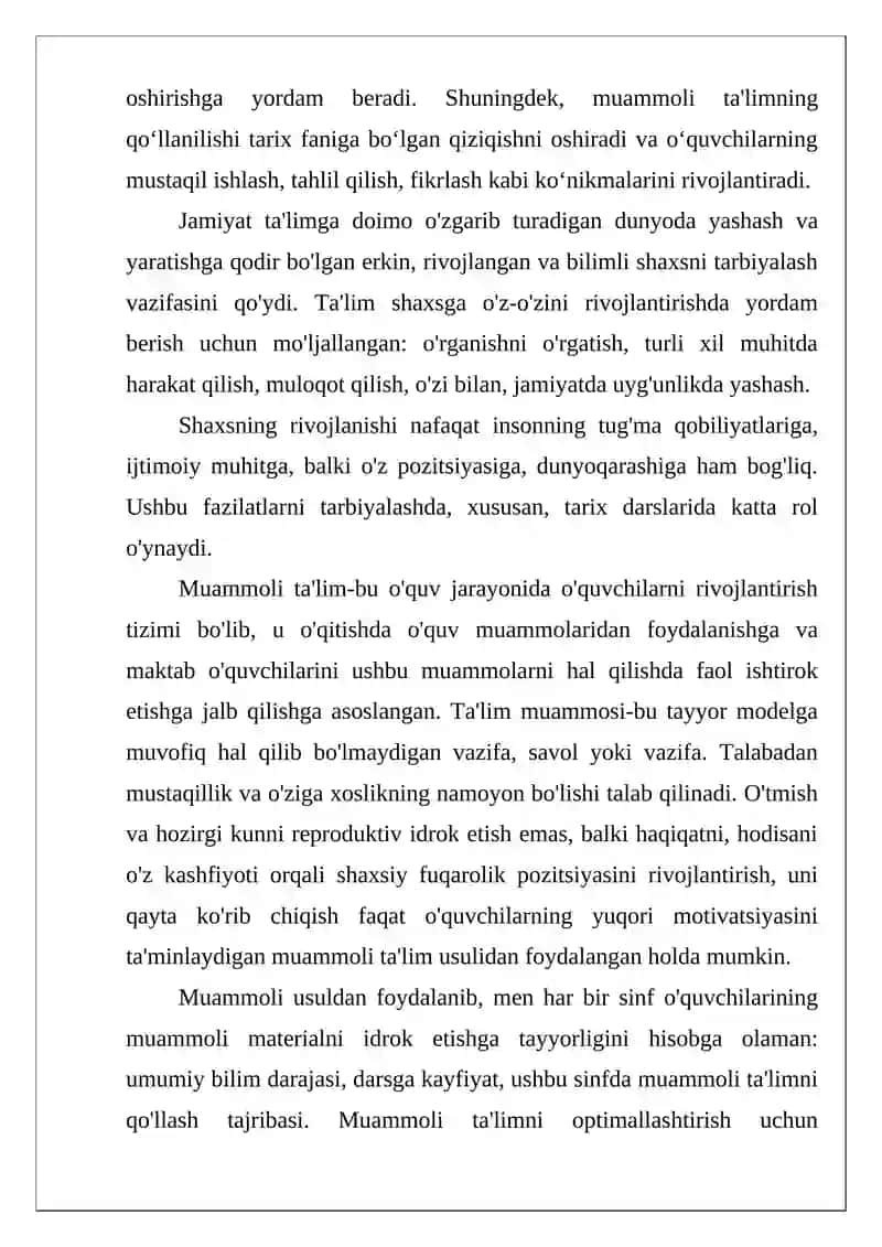 Tarixni o'qitishda muammoli ta'lim texnologiyalaridan foydalanish 3