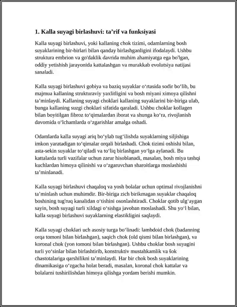 KALLA SUYAGI BIRLASHUVI.CHOK TURI VA PASTKI JAG' 3