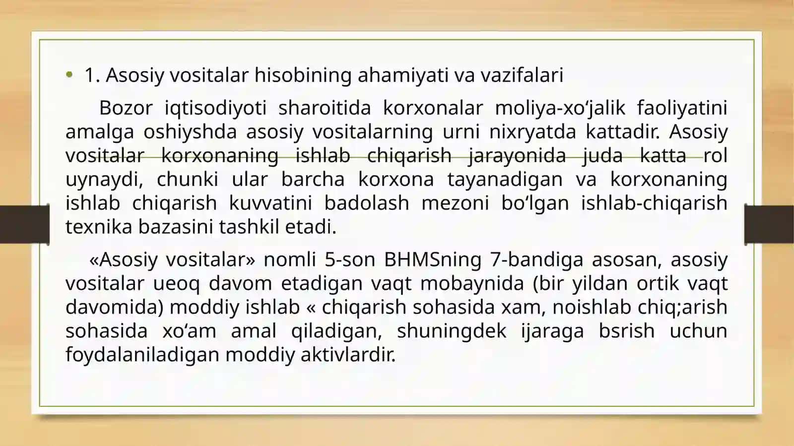 Asosiy vositalar hisobining ahamiyati va vazifalari 3