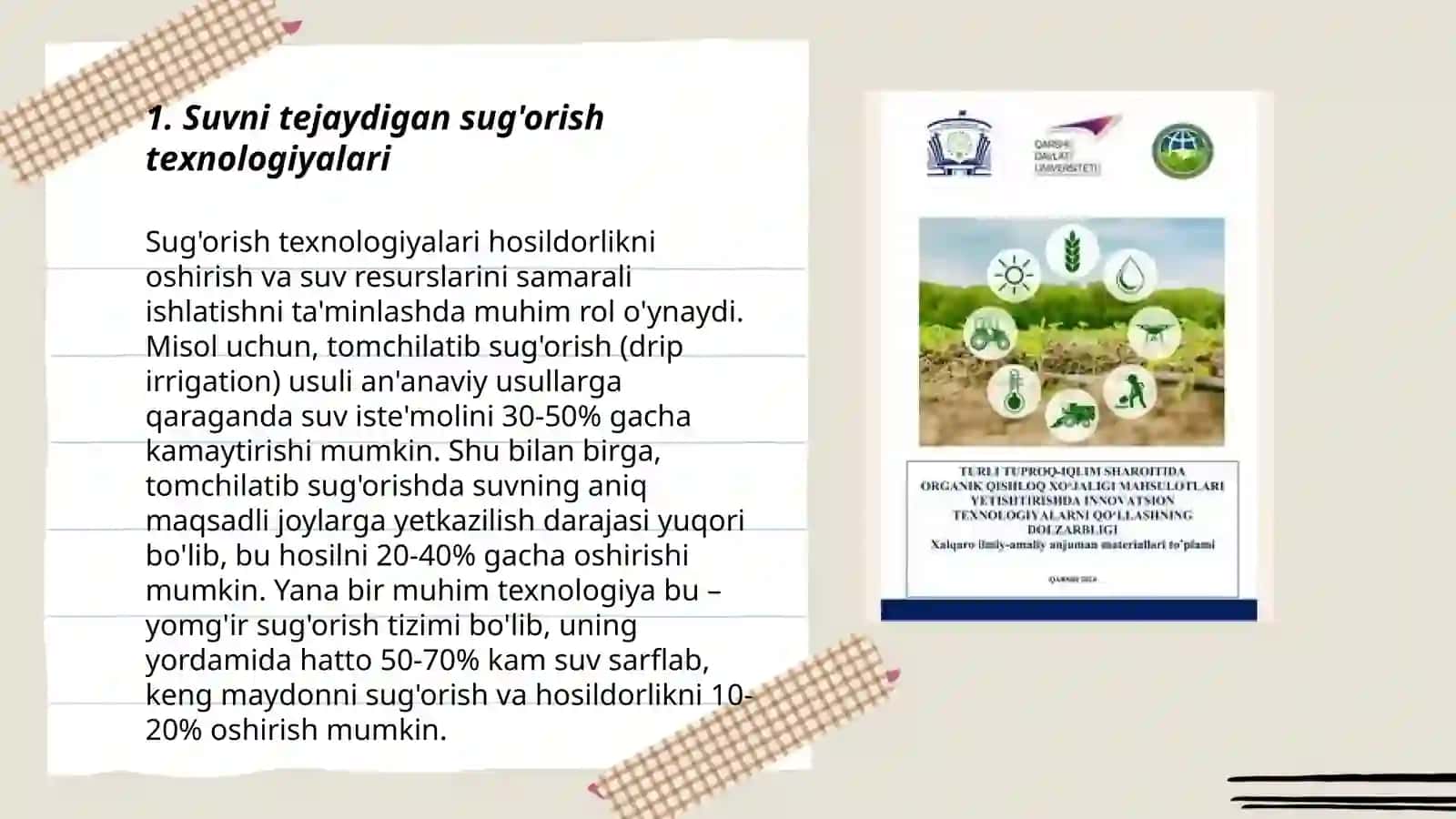 Dehqonchilikda resurstejamkor innovatsion texnologiyalar 3