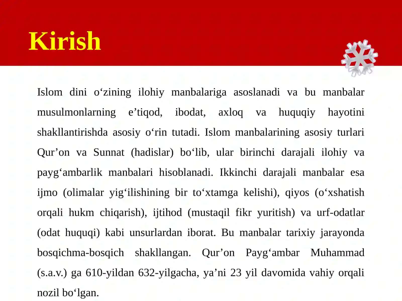 Islom manbalarining turlari va ularning shakllanishi 3