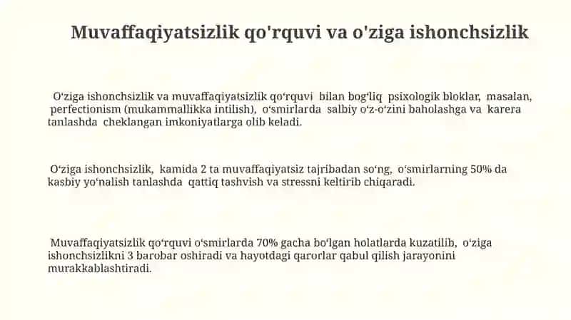 Ilk oʼspirinlikda ksbga yoʼnaltirishning psixologik muammolari 3