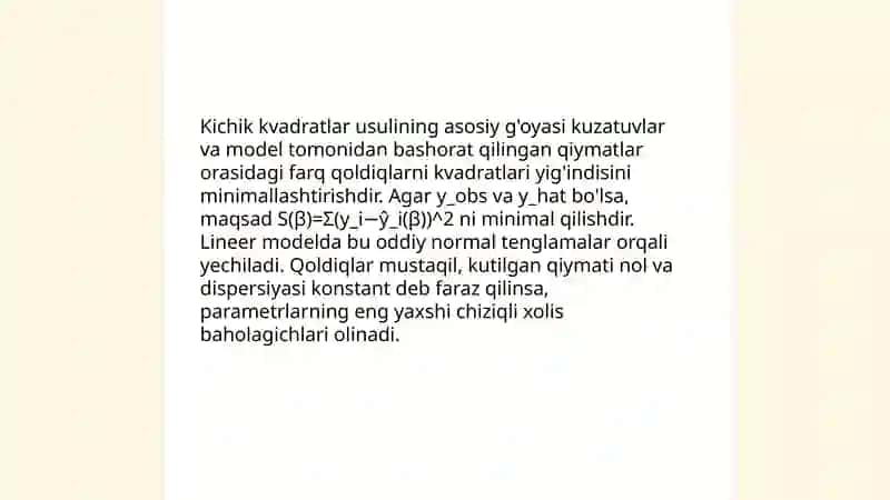 Kichik kvadratlar usuli 3