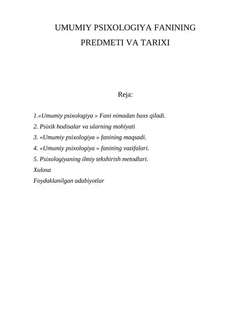 Umumiy psixologiya fanining predmeti va tarixi 3