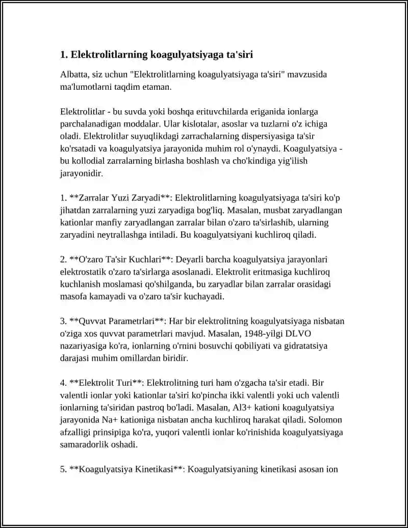 ELEKTROLITLAR ARALASHMASI TASIRIDAGI KOAGULYATSIYA 3