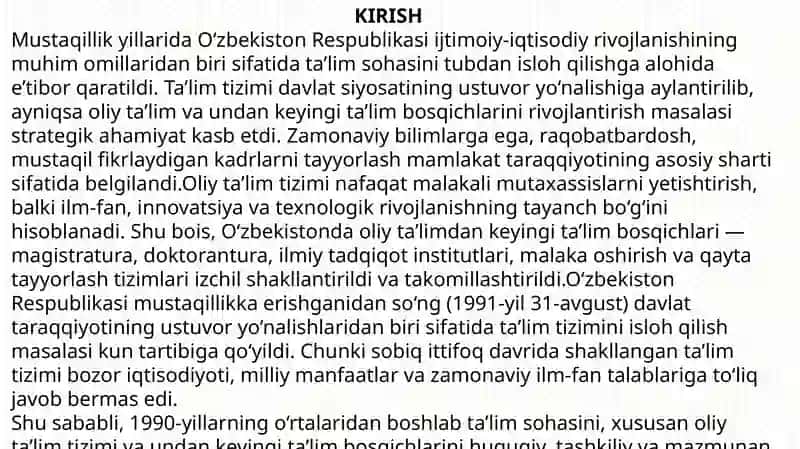Oliy ta’lim tizimi va undan keyingi ta’limning shakllanishi 3