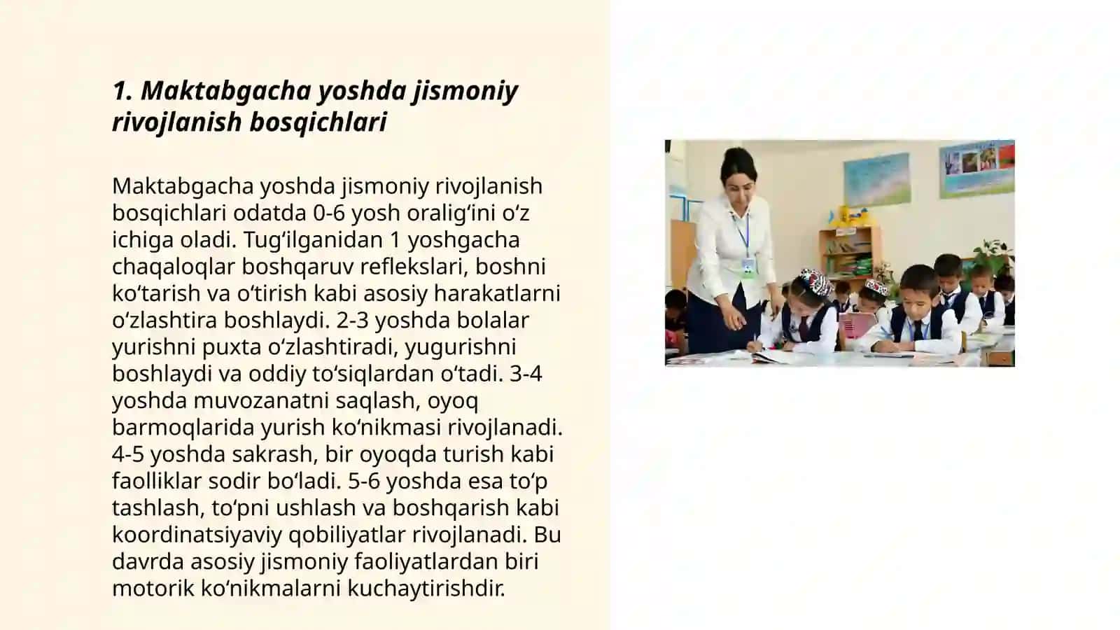Maktabgacha yoshdagi bolalarni jismoniy tarbiyalash usullari yoshi 3