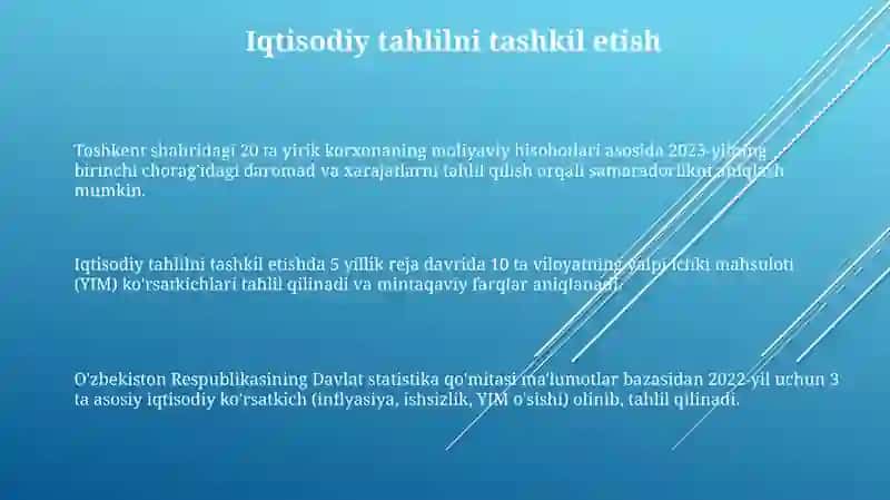 Iqtisodiy tahlilning tashkil etish va uning axborot manbalari 3
