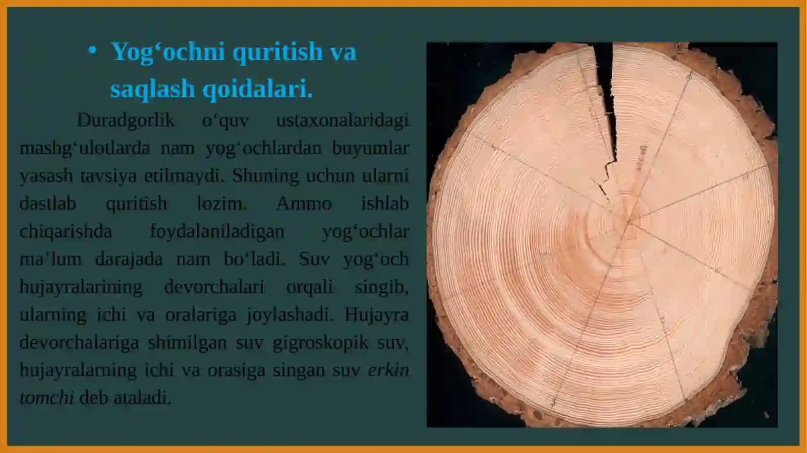 7-Sinflar uchun yog'ochni quritish va saqlash 3