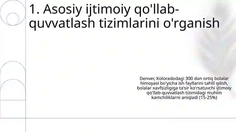 Bolalar xavfsizligini ijtimoiy qo'llab quvvatlash tizimlarini o'rganish 3