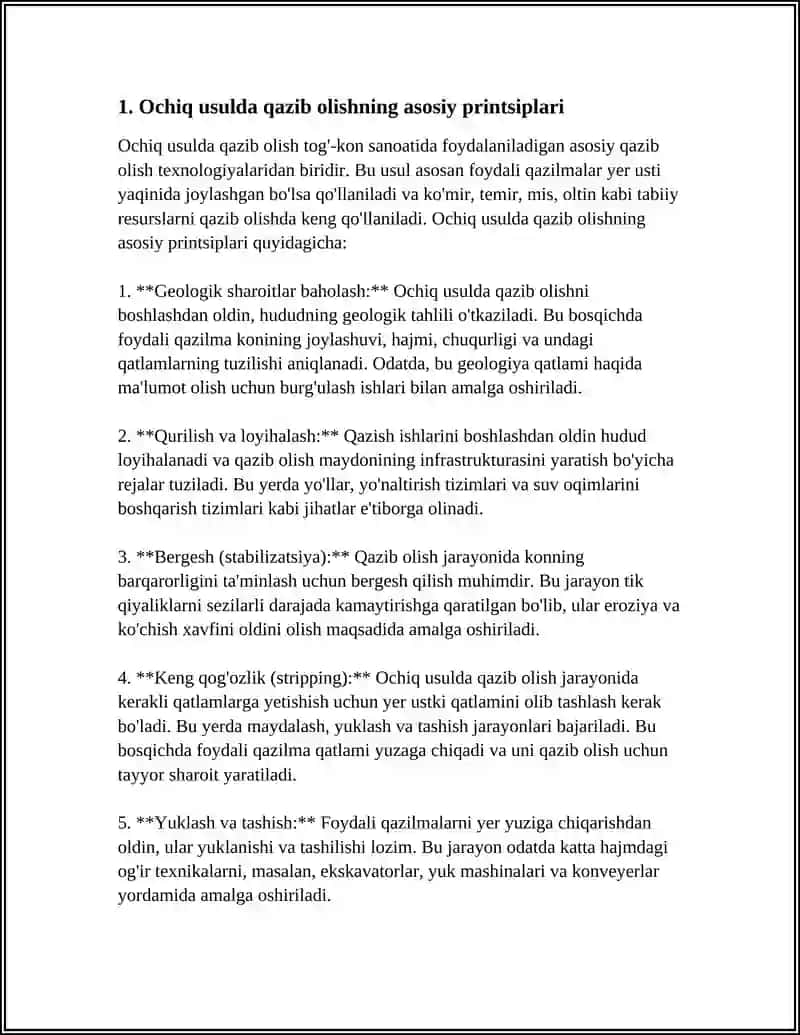OCHIQ USULDA QAZIB OLISH TIZIMLARI KLASSIIFIKATSIYALARI 3