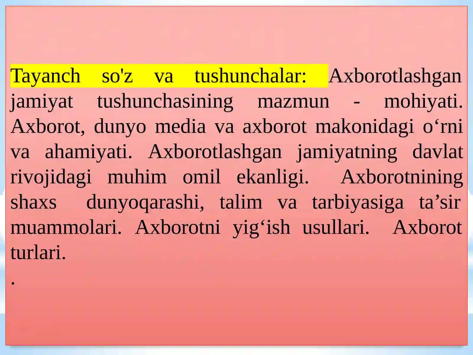Axborotlashgan jamiyattagi axborot oqimi 3