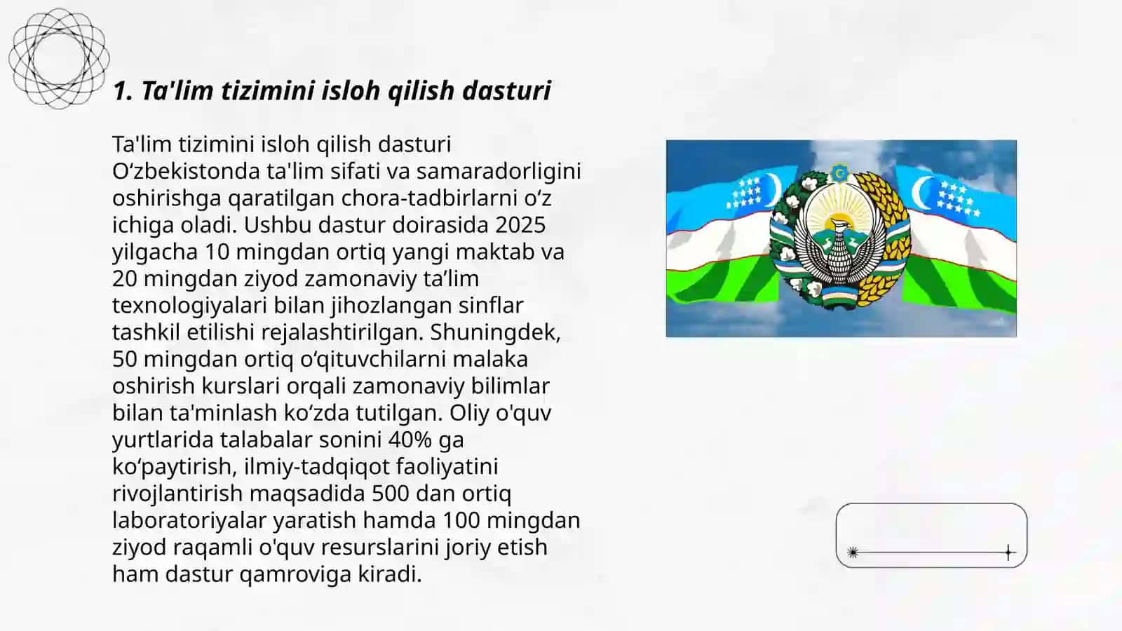 Ta'lim Tizimini Isloh Qilish Dasturi 3
