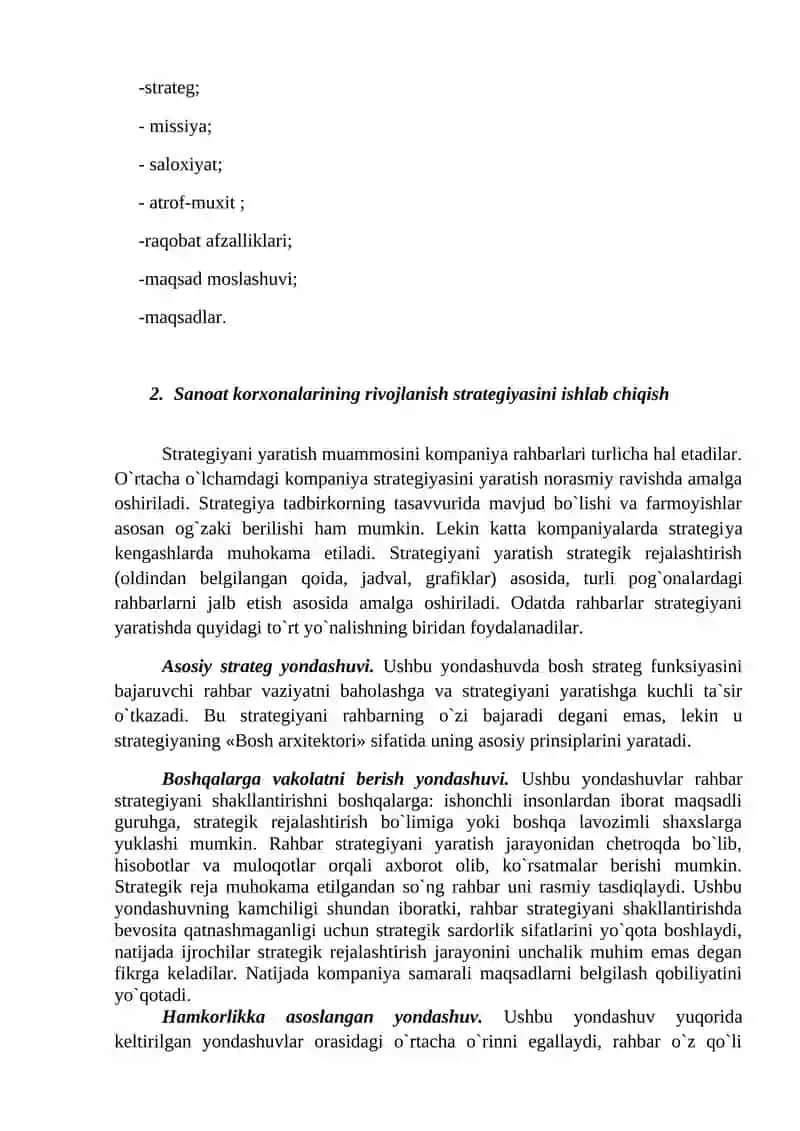 Sanoat korxonalari strategiyasi 3