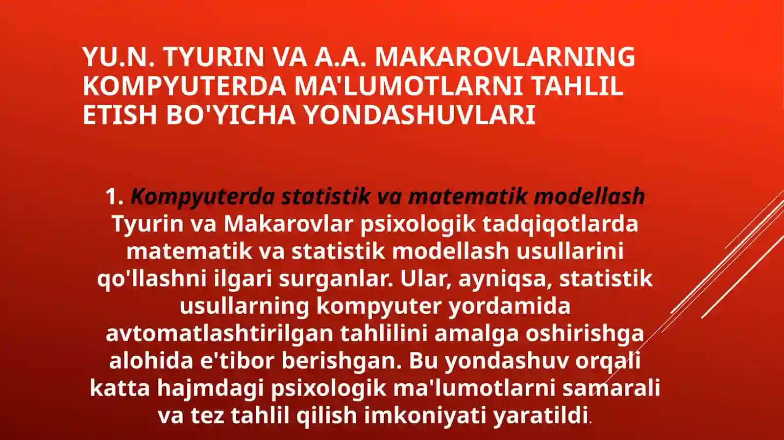 Yu.N.Tyurin va A.A.Makarovlar tomonidan kompyuterda ma'lumotlarni tahlil etish 3
