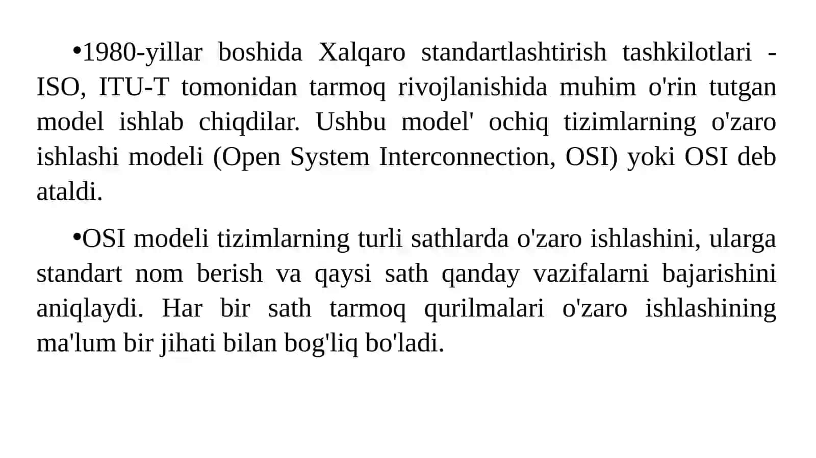 MA’RUZA: OSI MODELIDA XAVFSIZLIK SIYOSATI 3