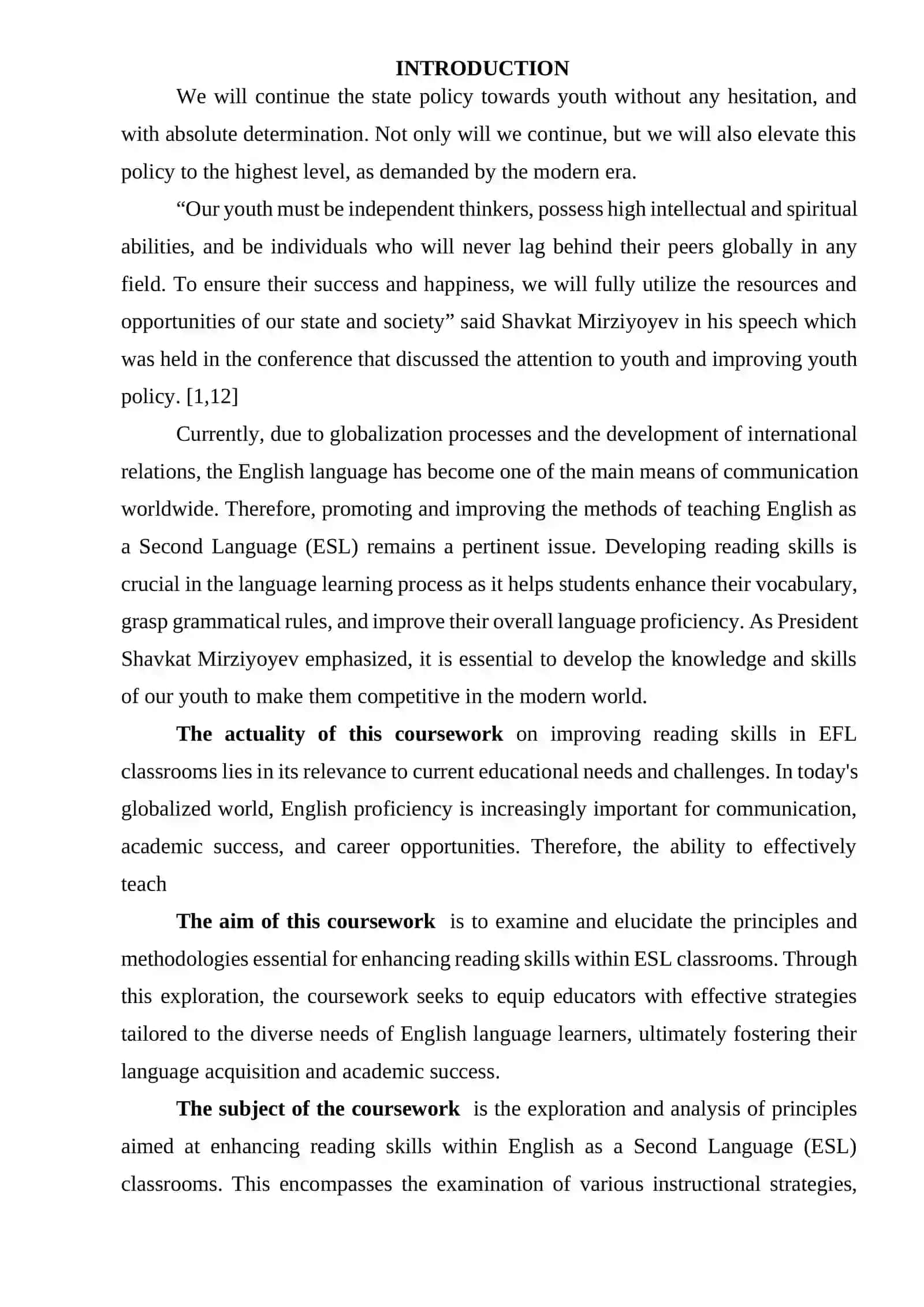 THE PRINCLIPES OF IMPROVING READING SKILLS IN ESL CLASSROOM 3