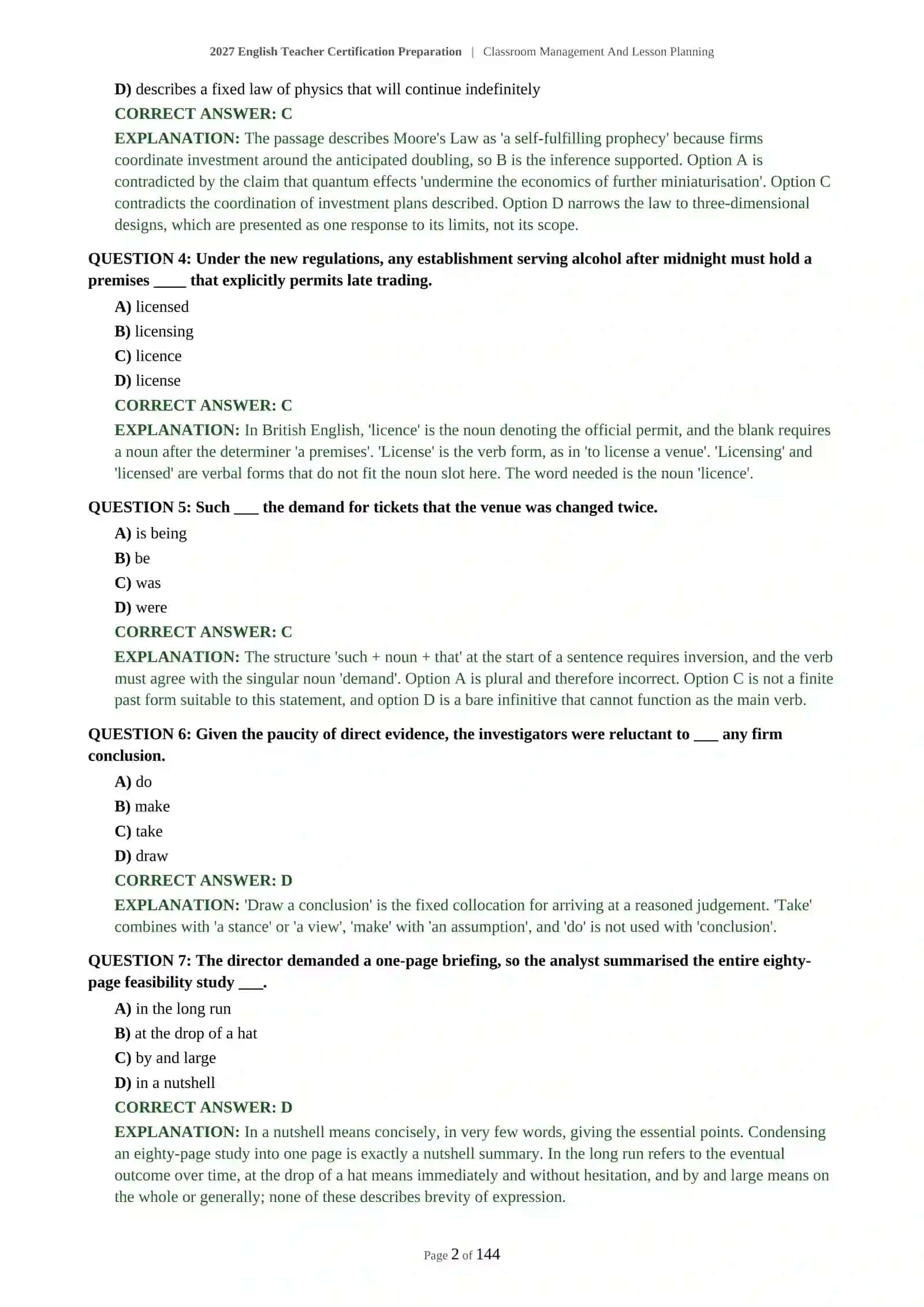 2027 English Teacher Certification Preparation | Classroom Management And Lesson Planning 3