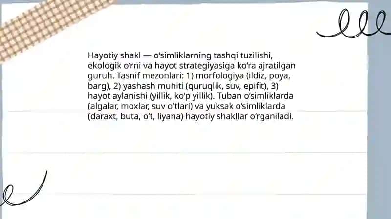 O‘simliklarning hayotiy shakllari 3